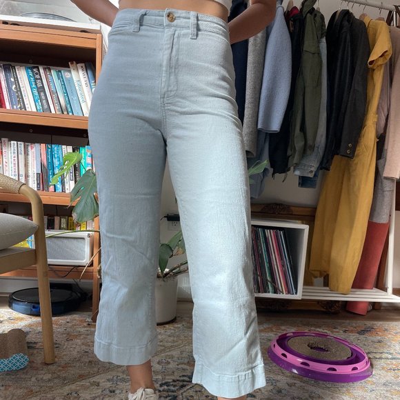 Madewell Pants - Madewell Emmet Wide Legged Cropped Pants (26)